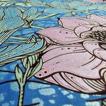 Preview: Afrikanischer Wax Print Stoff Baumwolle ROSE FLOWERS - EMBELLISHED